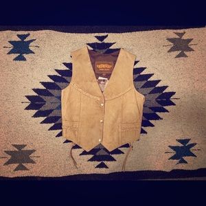 Rad, women’s, brown, tie-up, bikers vest!🔥